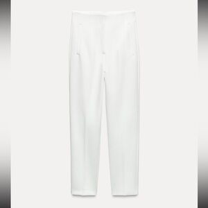 Zara High Waist Trousers in White